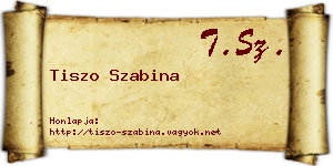 Tiszo Szabina névjegykártya